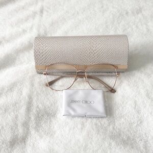 JIMMY CHOO Women’s Gold Metal Frame Butterfly Eyeglasses